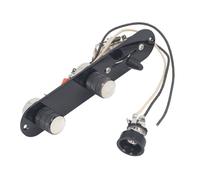 Prewired 3 Way Control Plate Replacement Guitar Control Plate Fully Loaded Guitar Volume Tone Controls (Black)