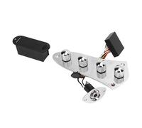 Prewired Control Plate, 3 Way Preamplifier Guitar Control Plate, Active Passive Switchable for Jazz Bass Guitar (Silver)