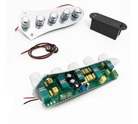 Prewired Control Plate Loaded Control Board Wiring Harness Active/Passive Switchable Bass Preamp Upgrade Kit for Fender Jazz Bass Replacement Parts Electric Bass Guitar (JB-07-CR)