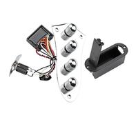 Prewired Control Plate Loaded Control Board with Wiring Harness Fit for Bass Electric Guitar Bass Preamp,Come with Metal Knobs,Potentiometers,Crcuit Set for Jazz Bass Guitar Replacement Parts Silver