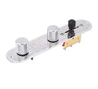 Prewired Electric Guitar Control Plate with Switch Knob, 3 - Way Toggle for Volume Tone Speed, Steel GE210C/GE203 Replacement Part for Strat - Style Guitars (GE210C)