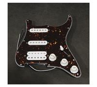 Prewired Electric Guitar Pickguard SSH HSS 11 Holes Loaded Ceramic Magnet Pickups Guitar Parts (Color : Brown 4Ply)