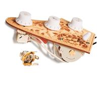 Prewired for Electric Guitar with Triple Single Coil Pickups, Presoldered Wiring Kit Included Smooth 5-way Blade Switch Push-pull Tone 1 Volume Pots Orange Capacitor, White