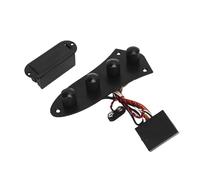 Prewired Guitar Control Plate with Metal Knobs 3 Stage Preamplifier Bass Guitar Control Board Assembly Replacement (Black)