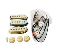 Prewired Guitar Harness Electric Guitar Pickup Ainico5 Single Coil 250K Wiring Harness(Cream yellow)