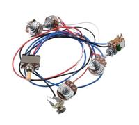 Prewired Guitar Harness Electric Guitar Wiring Harness Kit 2V2T Large 500K Potentiometer And 1 Push Pull(Yellow)