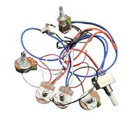 Prewired Guitar Harness Electric Guitar Wiring Harness Kit 2V2T Potentiometer Three Way Converter(White)