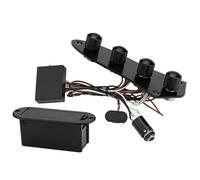 Prewired Guitar Harness Prewired Bass Guitar Preamp Control Plate Wiring Harness(Black)