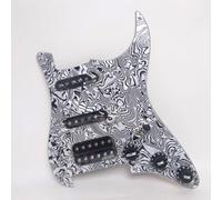 Prewired Guitar Pickguard, SSH Alnico 5 Humbucker Pickups, 3-Layer Scratch Plate for Fender Stratocaster Guitar Replacement Parts (Zebra)
