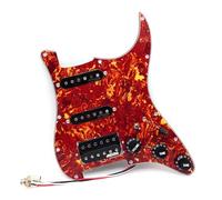 Prewired Guitar Pickguard, SSH Alnico 5 Humbucker Pickups, 3-Layer Scratch Plate for Fender Stratocaster Guitar Replacement Parts (Cherry Tortois)