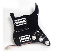 Prewired Guitar Strat Pickguard Loaded Coil Splitting HSH Humbucker Pickups Set for Fender USA/Mexico Stratorcast Electric Guitars Replacement Parts (Black-B)