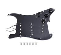Prewired Loaded Pickguard for ST Style Electric Guitar, 3 Ply Black, 11 Hole, Single Coil Pickups - Easy Installation, Premium ABS and Aluminum Alloy, Warm Bright Sound