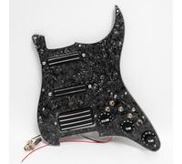 Prewired Loaded Pickguard Set for Fender Stratocaster, ST Guitar Pickguard with Coil Splitting Humbucker & Single Coil Pickups for USA/Mexico Strat Upgrade Guitar Accessoires (Black Pearl)