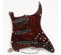 Prewired Loaded Pickguard Set for Strat Electric Guitar, Triple Dual Rail Mini Humbucker Pickups, Coil Split Switches, Complete Guitar Electronics Upgrade Assembly (Vintage Tortoise)