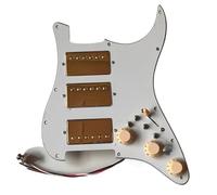 Prewired Loaded Pickguard with Kill Switch Coil Split Alnico 5 Humbucker Pickups 11-Hole for American/Mexican Str-at(3 Ply White)