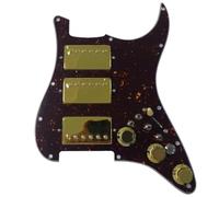 Prewired Loaded Pickguard with Kill Switch Coil Split Alnico 5 Humbucker Pickups 11-Hole for American/Mexican Str-at(4-ply Brown TorToise)