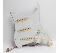 Prewired Loaded SSS Pickguard Set for Fender Stratocaster Guitar Classic White Pre-wired Pickguard Set - Alnico 5 Single Coil Pickups, Harness Upgrade Kit