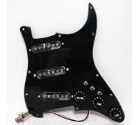 Prewired Loaded Wilkinson SSS Pickguard Set for Strat - Alnico 5 Pickups, Black 1-Ply, 3-Way Switch, Compatible with Fender Stratocaster Guitar Accessoires