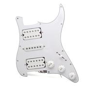 Prewired Pickguard Electric guitar hsh double single double pickups suitable for ST guitar panel assembly 2t1v potentiometer 500k multiple colors optional(White+White Pickup)