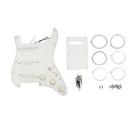 Prewired Pickguard for Electric Guitar ST Style with Alnico 3 Single and Double Coil Pickups in Vintage White 3 Layer PVC Scratch Plate (Chrome Ship Plug)