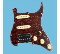Prewired Pickguard Pickup for ST electric guitar AlNiCo single and double circuit assembly electric guitar accessories multi-color panel(Red tortoise shell+rice pickup)