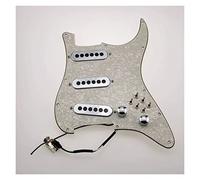 Prewired Pickguard Pickups Loaded Pickguard Golden/Chrome White Pearl/Light yellow pearl For Strat Guitar (Color : Chrome Yellow Pearl)