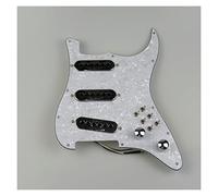 Prewired Pickguard Pickups Loaded Pickguard Golden/Chrome White Pearl/Light yellow pearl For Strat Guitar (Color : Chrome White Pearl)