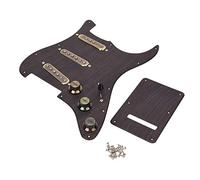 Prewired SSS Humer Pickguard Pickups Set, Loaded Pickguard for Electric Guitar, Vintage Wooden with ALNICO 5 Pickup, DIY Guitar Replacement Parts with Back Plate and Ss