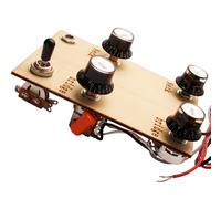Prewired Wiring Harness Kit 2V2T with Push-Plull for Split Coil Humbucker Pickups, Solid Replacement Parts for Les Paull Style Guitars, Loaded Push/Pull Pots Caps 3-Way Switch Output Jack, black