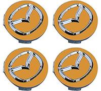 PREWIZ 4pcs Wheel Centre Caps for Mazda 2 3 6 MX-5 MX-30 CX-3 CX-8 56mm, Wheel Center Hub Cap Hubcap Cover Waterproof Wear Resistant Anti Rust Wheel Center Car Decoration Accessories,C Yellow