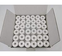 Prewound Bobbin, Plastic Sided, Size L, White Color, 144pcs per Box, 60S/2 Polyester, Doublelin,Compatible with Babylock, Barudan, Bernina, Brother, Consew, Juki, Singer, Tajima & More (White, 60S2)