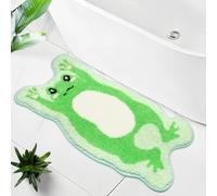 Prewplam Frog Bathroom Rugs - Cute Long Frog Decor Animal Shaped Bath Mat, Non-Slip Absorbent Microfiber Carpet, Machine Washable Floor Mat for Bathroom, Bedroom, Shower Room (15"x31.8")