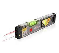 PREXISO 2-in-1 Laser Level Spirit Level with Light, 100Ft Alignment Point, 30Ft Leveling Line, Magnetic Laser Leveler Tool for Construction Picture Hanging Wall Writing Painting Home Renovation