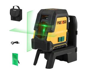 PREXISO 30m Laser Level, Rechargeable Self Leveling Cross Line Green, Horizontal and Vertical Line Laser Level with Magnetic Holder, USB Charging, for Construction, Floor Tiles, House Decoration