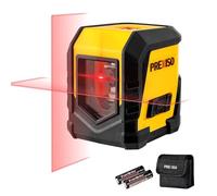 PREXISO Cross Laser Level 15 m - Self-Leveling Mode with LED Indicator, Horizontal and Vertical Laser Level, Line Leveler Tool with Batteries for Hanging Pictures