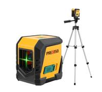 PREXISO Laser Level with Tripod, Green Cross Line Laser Level, Horizontal and Vertical Line Leveler Tool for Hanging Pictures, House Decoration, Manual/Self-Leveling Mode with LED Indicator