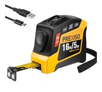PREXISO Digital Tape Measure 5m Rechargeable 2-in-1