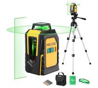 Prexiso Laser Level with Tripod – 30M Self-Leveling Green Cross Lines, Target Plate, Bag