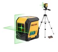 PREXISO Laser Level with Tripod, Green Cross Line Laser Level, Horizontal and Vertical Line Leveler Tool for Hanging Pictures, House Decoration, Manual/Self-Leveling Mode with LED Indicator
