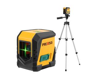 PREXISO Laser Level with Tripod, Green Cross Line Laser Level, Horizontal and Vertical Line Leveler Tool for Hanging Pictures, House Decoration, Manual/Self-Leveling Mode with LED Indicator