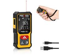 PREXISO Mini Laser Measure, 135Ft Rechargeable Laser Distance Meter with High Accuracy Multi-Measurement Units M/in/Ft, and Pythagorean, Distance, Area, Volume Modes