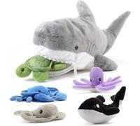 Prextex 10-Piece Mini Stuffed Sea Animals Set - Stocking Fillers, Baby Showers and Party Bags - Includes Turtle, Stingray, Nemo Fish, Killer Whale and More, The Perfect Stocking Fillers for Holiday!