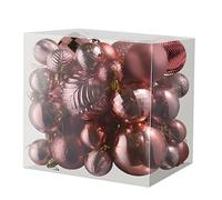 Prextex Champagne 36-Piece Shatterproof Christmas Ball Ornaments The Perfect Glitter Balls, Christmas Tree Baubles Christmas Decorations, Exquisite Xmas Combo of 36 Christmas Balls and Shape Styles