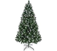 Prextex Christmas Decorations 1.8M / 6Ft Artificial Canadian Fir Full Pop-up Christmas Tree 1200 Snow White Tips, Perfect Christmas Trees w/Metal Stand for Home Office (1.8M / 6Ft Snow Covered Tree)