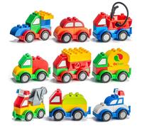 Prextex Kids Car Toy Set - Build Your Own Toy Cars and Trucks for Toddlers, Fun Outdoor & Garden Play Toy for Boys, Building Blocks & Stacking Toys, Great Stocking Fillers for Kids 3-5+