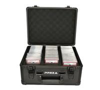 PREZA Graded Card Storage Box - Premium Sports Card Display Case Holder for Trading Cards (Black)