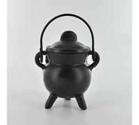 Prezents Black Cast Iron Cauldron Mini - Plain Wicca Pagan Celtic Decor, S, (40005)