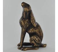 Prezents.com Daisy Sitting Bronze Effect Moon Gazing Hare Sculpture By Harriet Glen Home Decor Country Gift Ideas H16.5cm