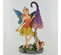 Prezents.com Garden Fairy, Mushroom & Squirrel Outdoor Decor Novelty Sculpture for Fairy Pixie Gnome Fantasy H26cm