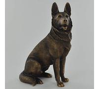 Prezents.com German Shepherd Bronze Effect Statue Home Decor Gift Ideas H16cm